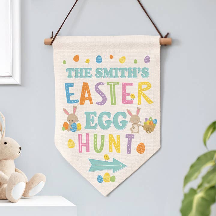 Personalised Easter Egg Hunt Hanging Sign for wholesale by Simply Canvas Art