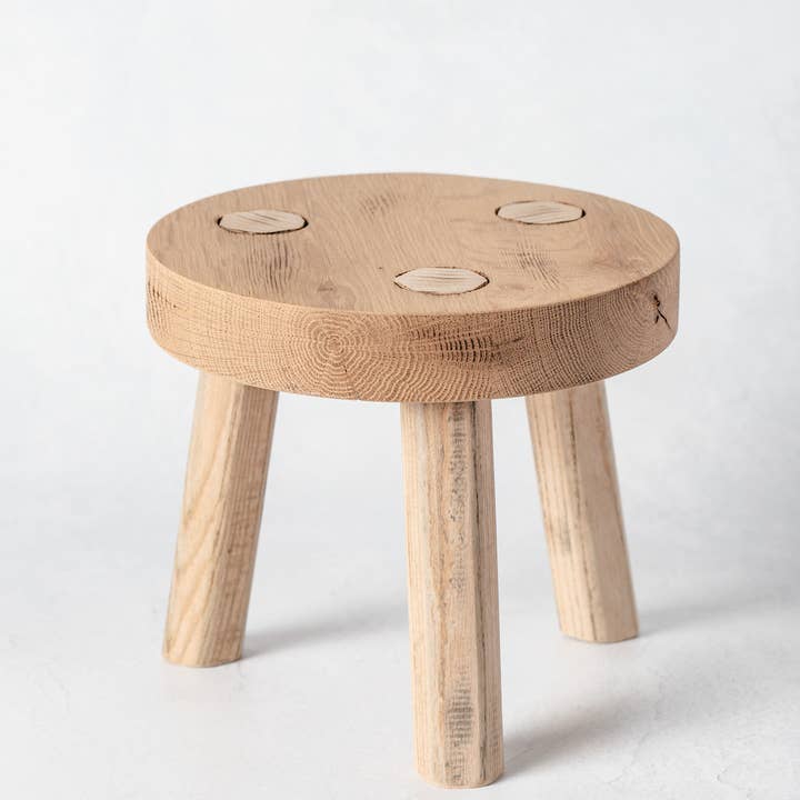 White Gables Home By Aimee Weaver Designs - Wholesale Desk Riser - Round Reclaimed Wood Riser Stand | Made In USA