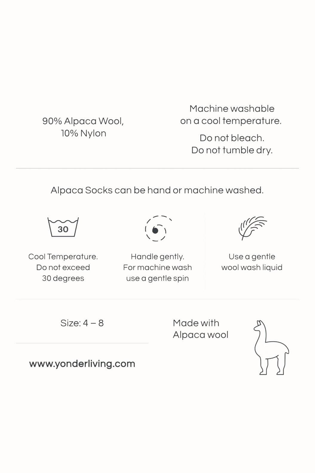 YONDER. - Wholesale Socks - Unisex - Alpaca Bed Socks | Cream2