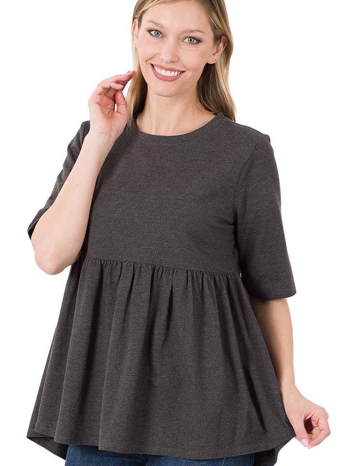 ...0804 Empire Waist Shirring Bomuldstunika SI-16571 for engroshandel hos 42POPS