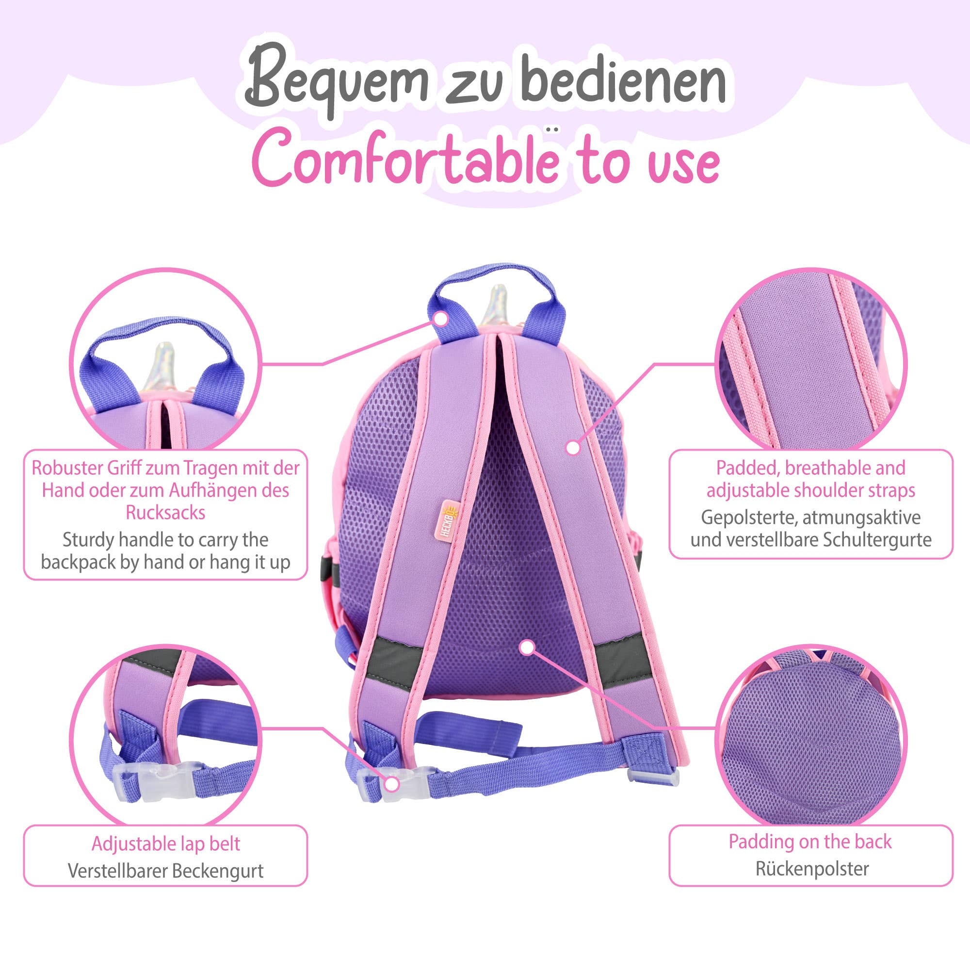 HECKBO - Wholesale Backpack - Kids - Children's unicorn backpack with viewing window4