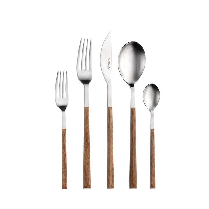 Pintinox - Wholesale Assorted Cutlery Set - Sushi Satin satin stainless steel cutlery with teak handle1