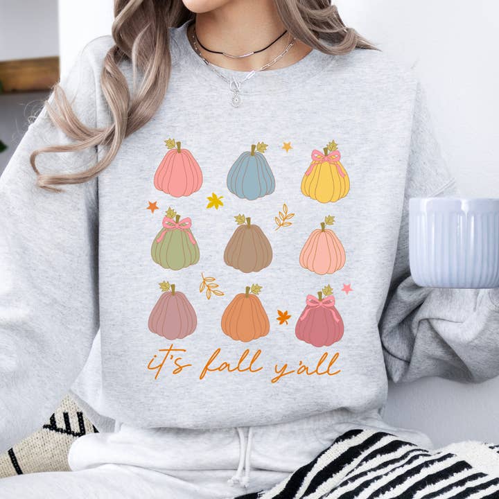 It's fall y'all boho pumpkin women's graphic sweatshirt for wholesale by ATTA TOOD LLC
