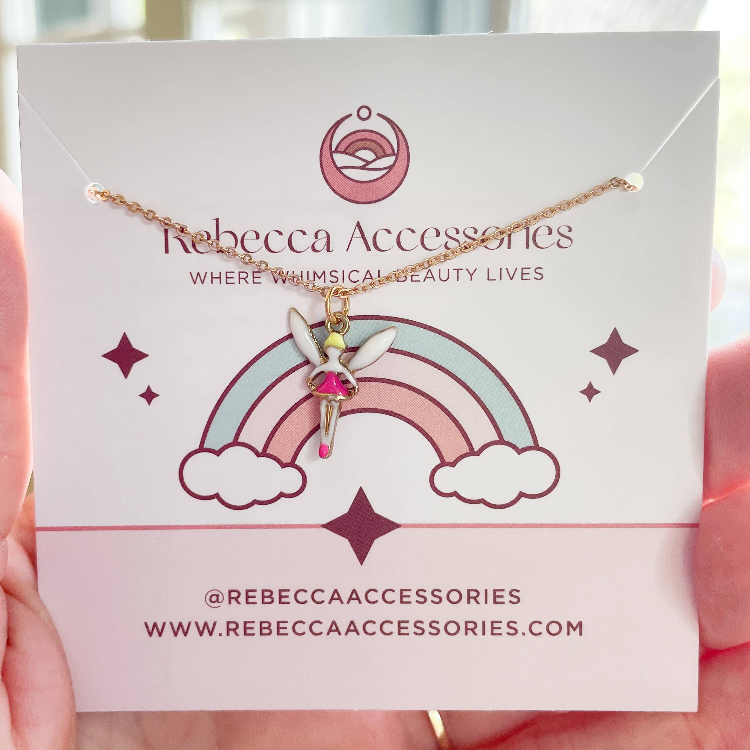 Rebecca Accessories LLC – wholesale Kids necklace – Kids – Fairy Enamel Charm Pendant Necklace Mystical Children's Gift1