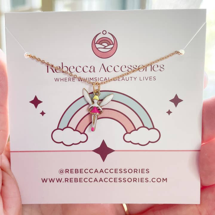 Rebecca Accessories LLC - Wholesale Kids Necklace - Kids - Fairy Enamel Charm Pendant Necklace Mystical Children's Gift1