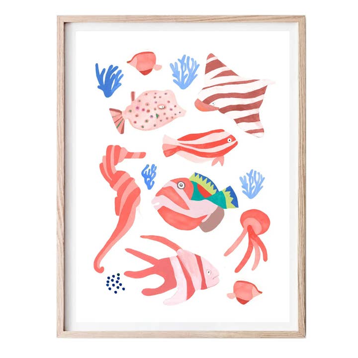 Babybird – wholesale Poster – Flerfärgade fiskar, Dekorativ Affisch, A3