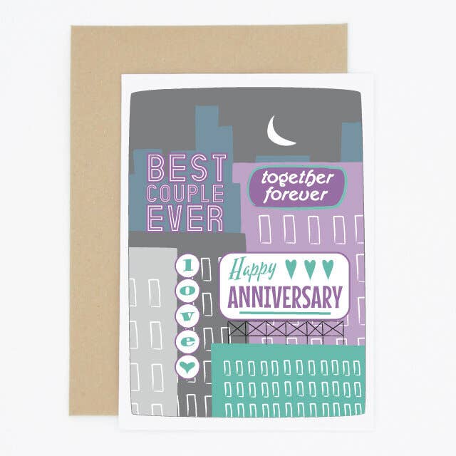 Cityscape Anniversary Card for wholesale by Madame Annie et Fils