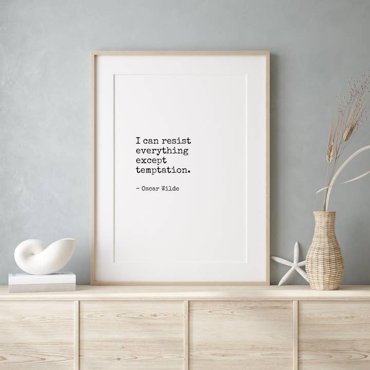 Embracing Rainbows – wholesale Art print – I Can Resist Everything Except Temptation from Oscar Wilde Print3
