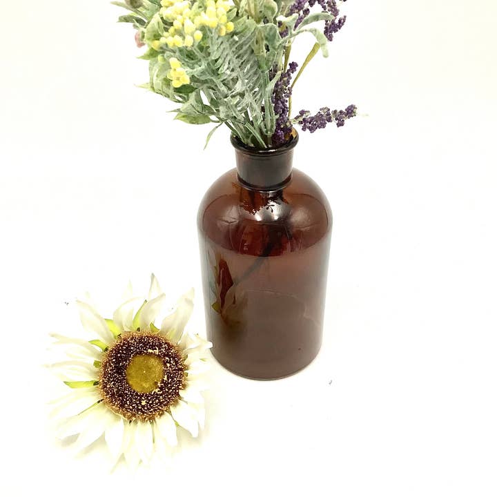 All Little Cute Things - Wholesale Vase - Large Apothecary Amber Glass Bottle Flower Vase, Centerpiece1