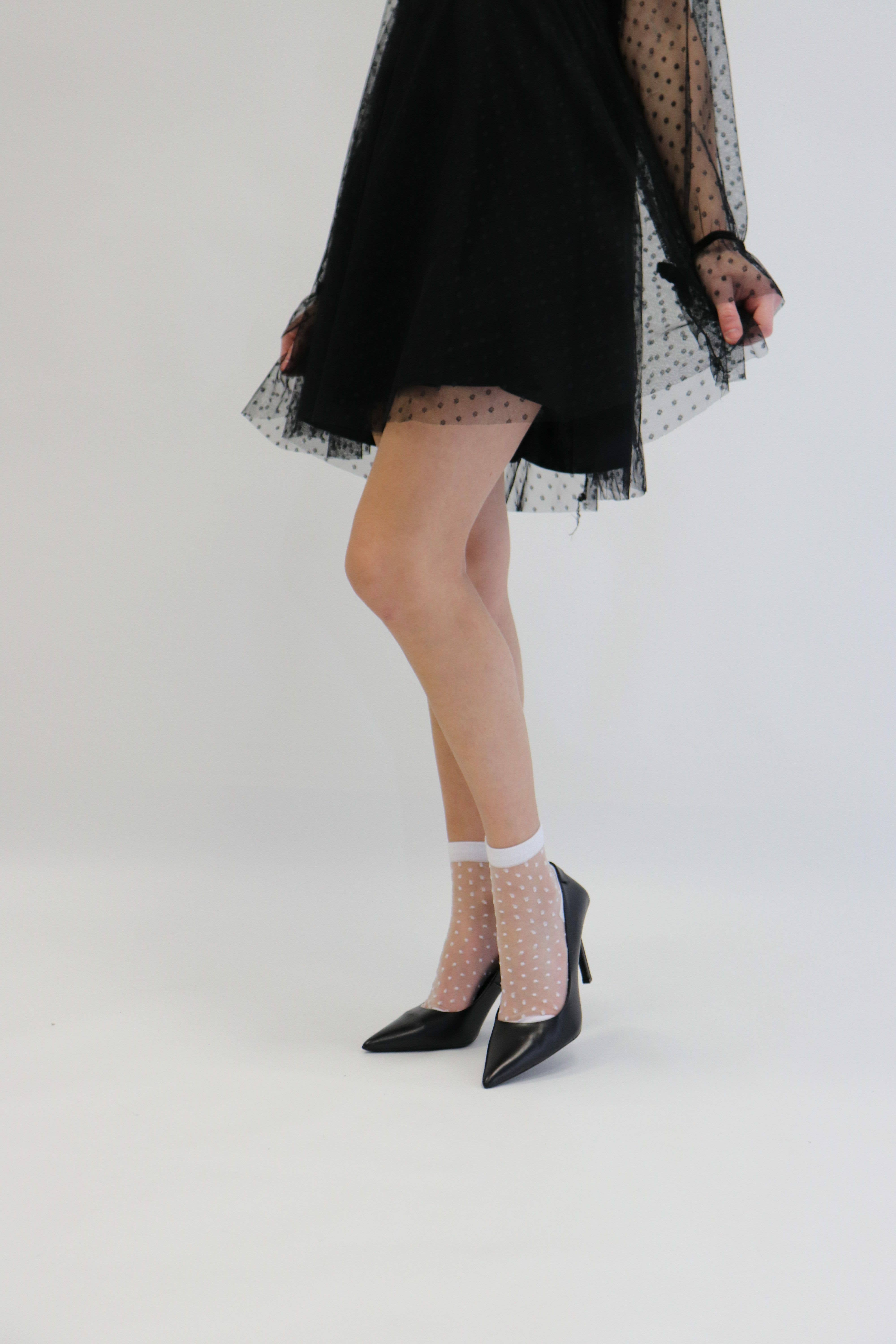 Yuko B - Venta al por mayor Calcetines - Mujer - Be Plumetis Noir - Calcetines de velo ultraresistentes5