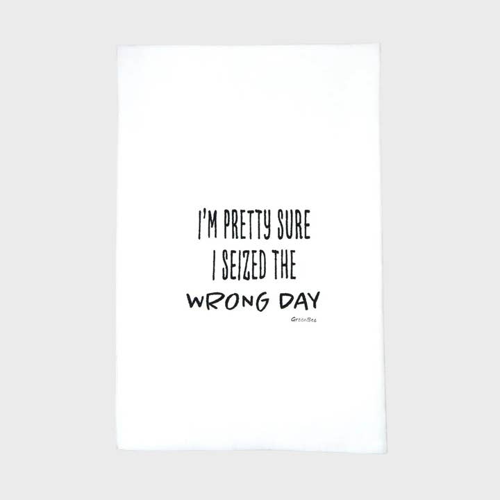 Seize The Day Kitchen Towel | Tea Towels | Sassy Dish Towels for wholesale by Green Bee Tea Towels