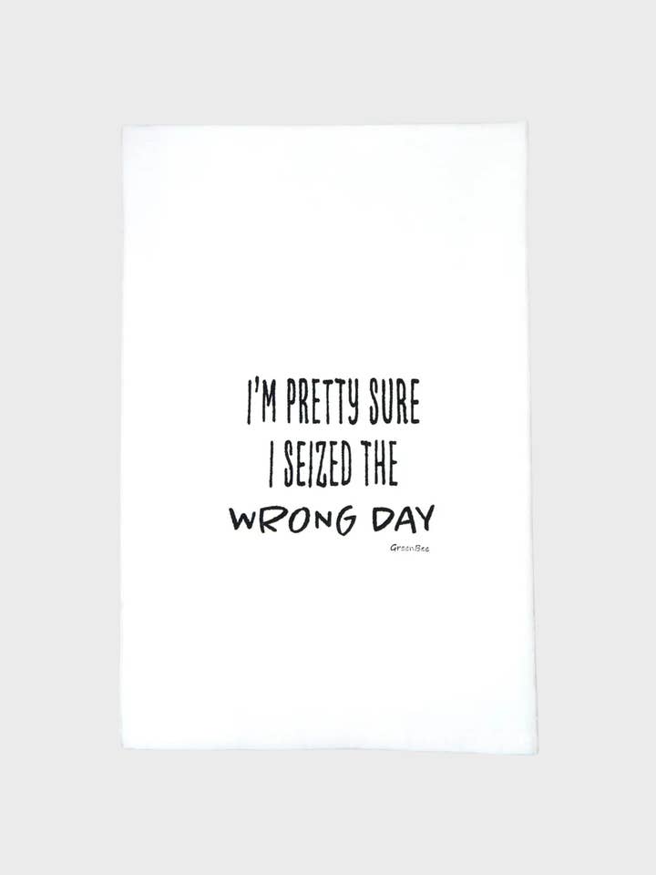 Seize The Day Kitchen Towel | Tea Towels | Sassy Dish Towels and other Purchase Wholesale green day. Free Returns & Net 60 Terms on Faire trending on Faire.