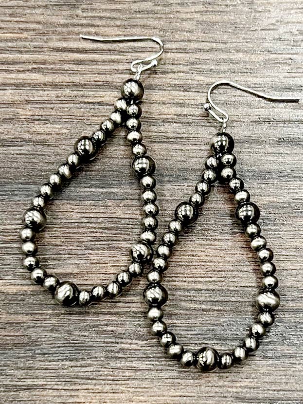 725997-1, 2.5" Handmade Polish Navajo Bead Earrings for wholesale by ISAC Trading Inc