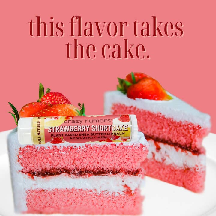 Crazy Rumors - Wholesale Lip Balm - All Natural, Vegan Strawberry Shortcake Lip Balm