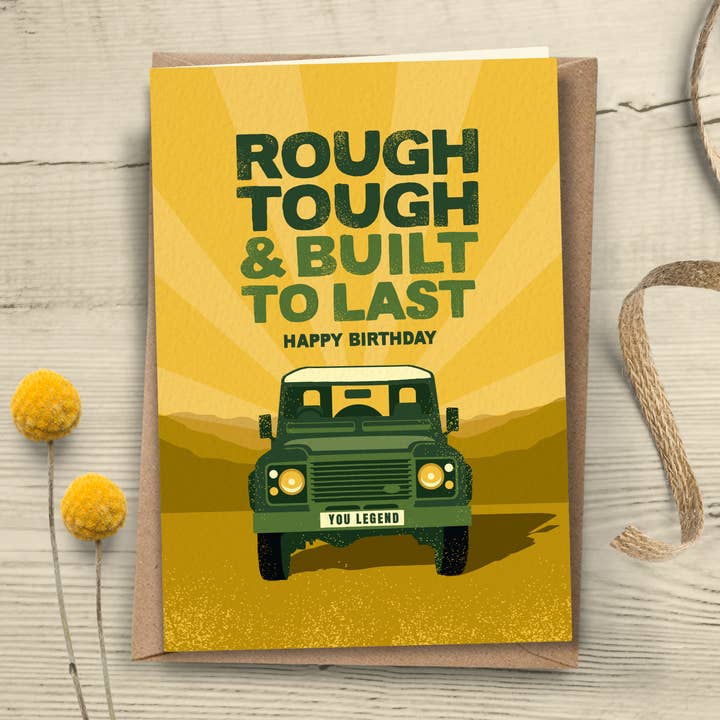 MH30 Land Rover birthday card for him for wholesale by The Typecast Gallery