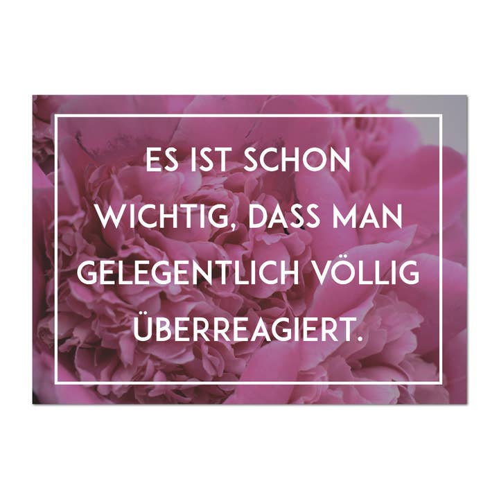 Overreacting postcard for wholesale by Rabenmütter Verlag UG