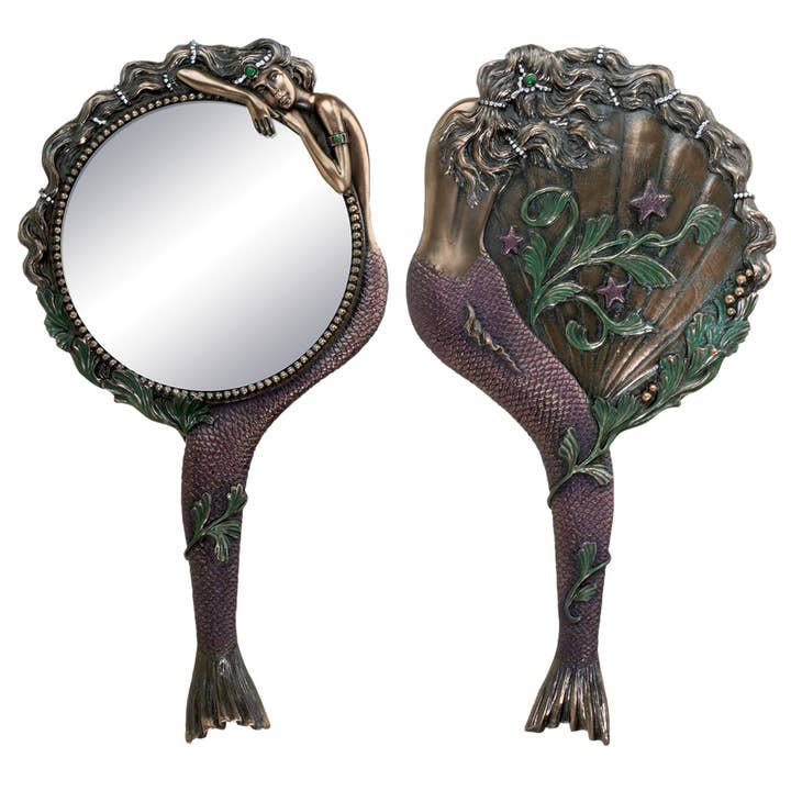 Pacific Trading - Wholesale Makeup Mirror - Y7670 Mermaid Decorative Hand Mirror