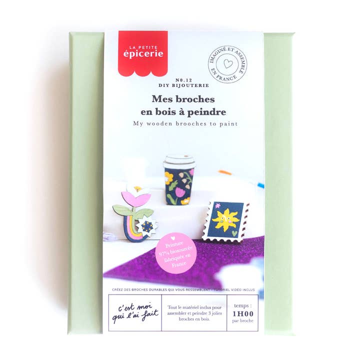La Petite Épicerie – wholesale DIY-pysselkit – DIY SMYCKESATS - Mina träbroscher att måla