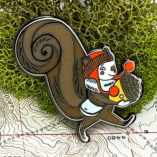 Lisa Kurt art + illustration - Wholesale Lapel Pin/Button - Squirrelly hard enamel lapel pin 0