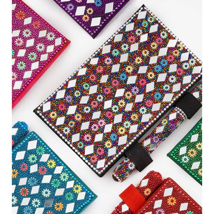 Magnifique Hearts – wholesale Journal/diary – Handmade Beaded Journal & Pen Set – Assorted Colors, 3x5 in