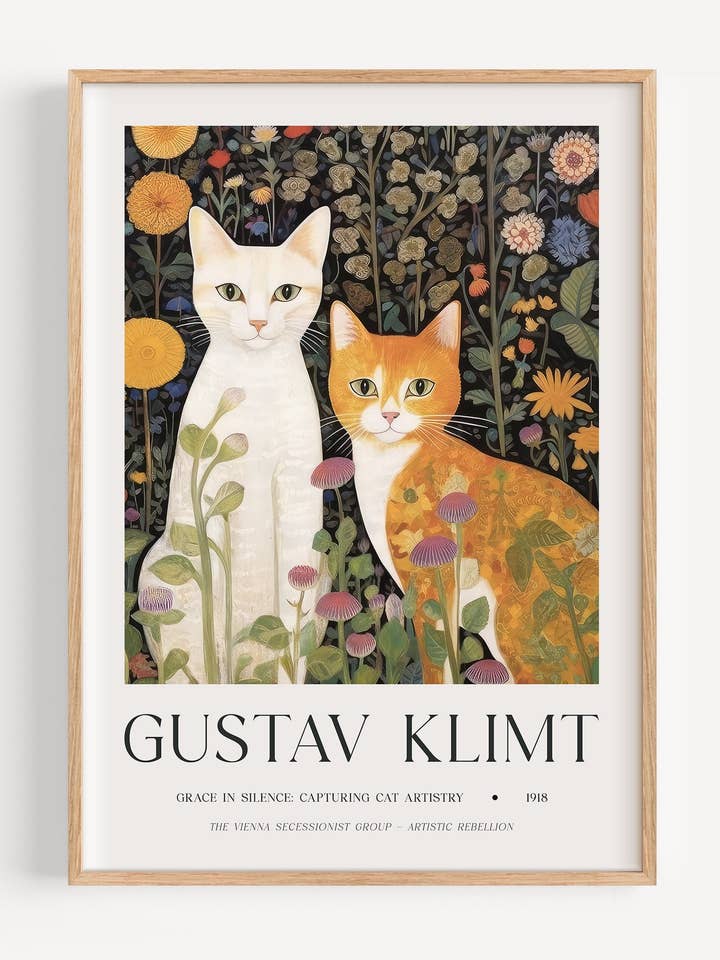 Gustav Klimt Cats I47-31 for wholesale by Peardrop Prints