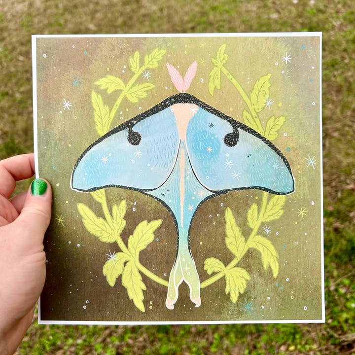 Stampa artistica Luna Moth per la vendita all'ingrosso da parte di Glitter and Toadstools