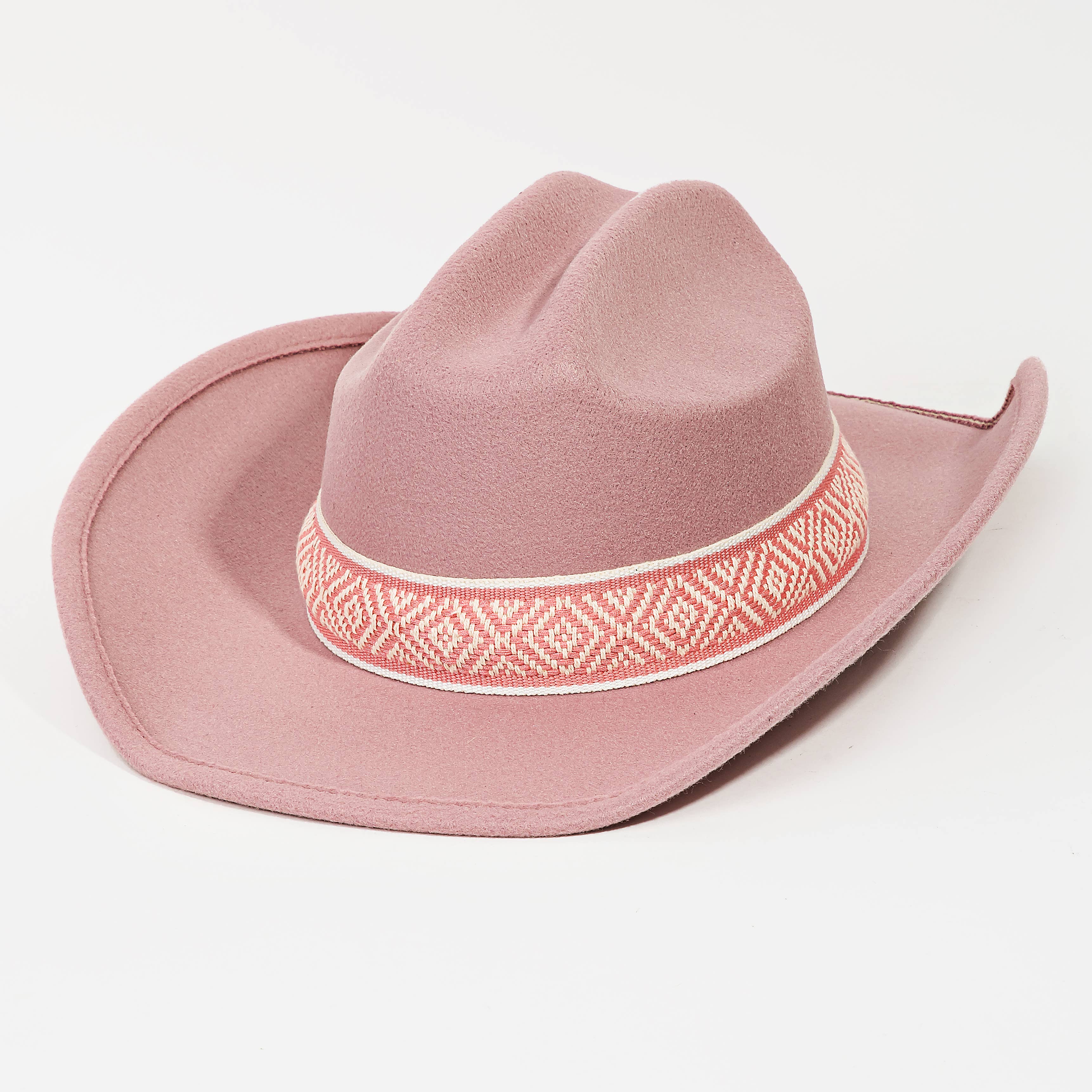 Collections by Fame Accessories – Engroshandel Cowboyhat - Dame – Cowboyhat med vestligt flettet mønsterrem6