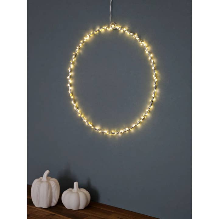 Meinposten - Wholesale String Lights - LED Christmas Lighting Battery Wreath Garland Timer 120 LED 30cm warm white3