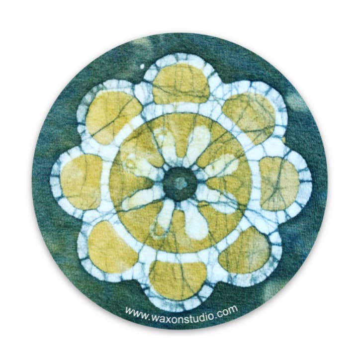 Adesivo de vinil de flor indiana 3” por atacado de WAXON Batik & Dye Studio