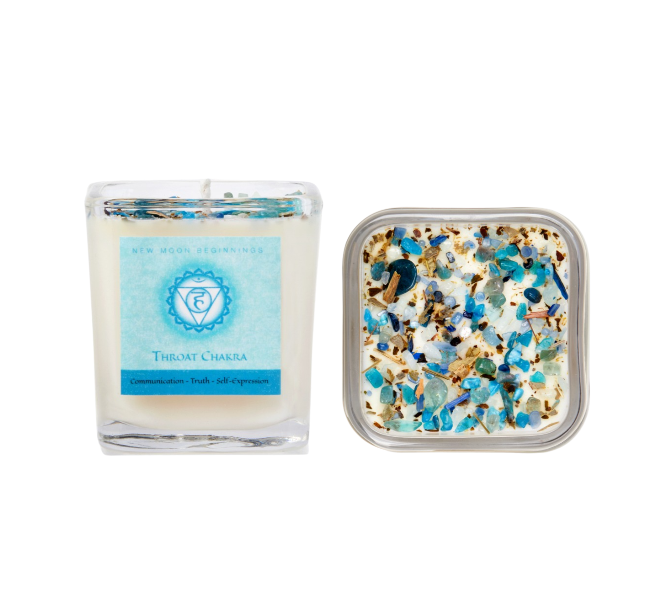 New Moon Beginnings - Wholesale Jar/Filled Candle - Seven Chakra Candles - Soy Candle - Herb & Crystal Candles8