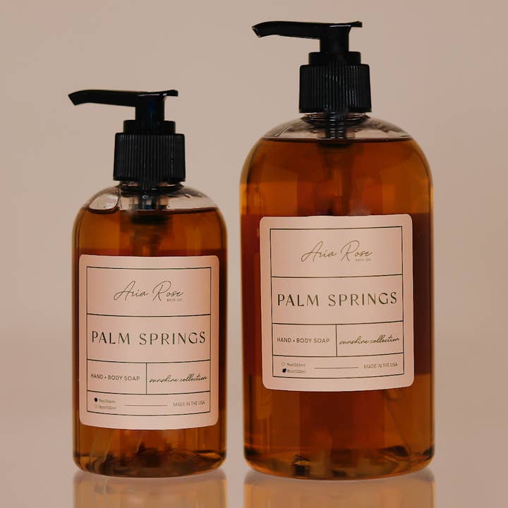 Palm Springs Hand + Body Liquid Soap - Sunshine Collection for wholesale by Aria Rose Bath Co