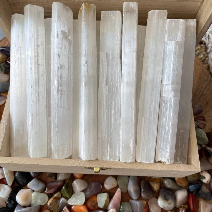 CaNatureLover - Wholesale Spiritual Stone/Crystal - 6-Inch Raw Selenite Wand