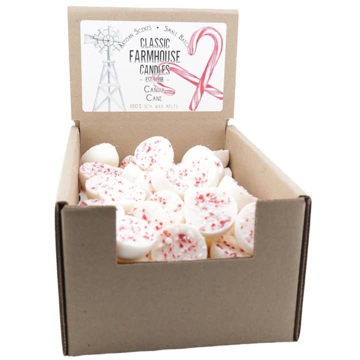 Classic Farmhouse Candles - Wholesale Wax Melt - NEW! Soy Wax Melts - Candy Cane 80 pc Box0