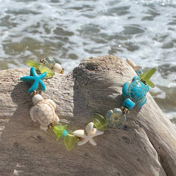 Tuquesa Pulsera de Tortuga Océano Estrella de Mar con Colores del Mar de venta al por mayor en Faire