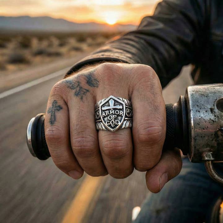 The Full Armor Shield Ring for wholesale by Heavy Metal Jewelry