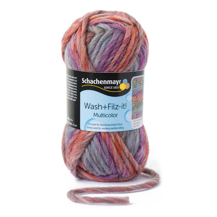MEZ Crafts Germany - Vente Fils à tricoter - Laine feutrée Schachenmayr Wash+Filz-It ! Multicolore 10X50G