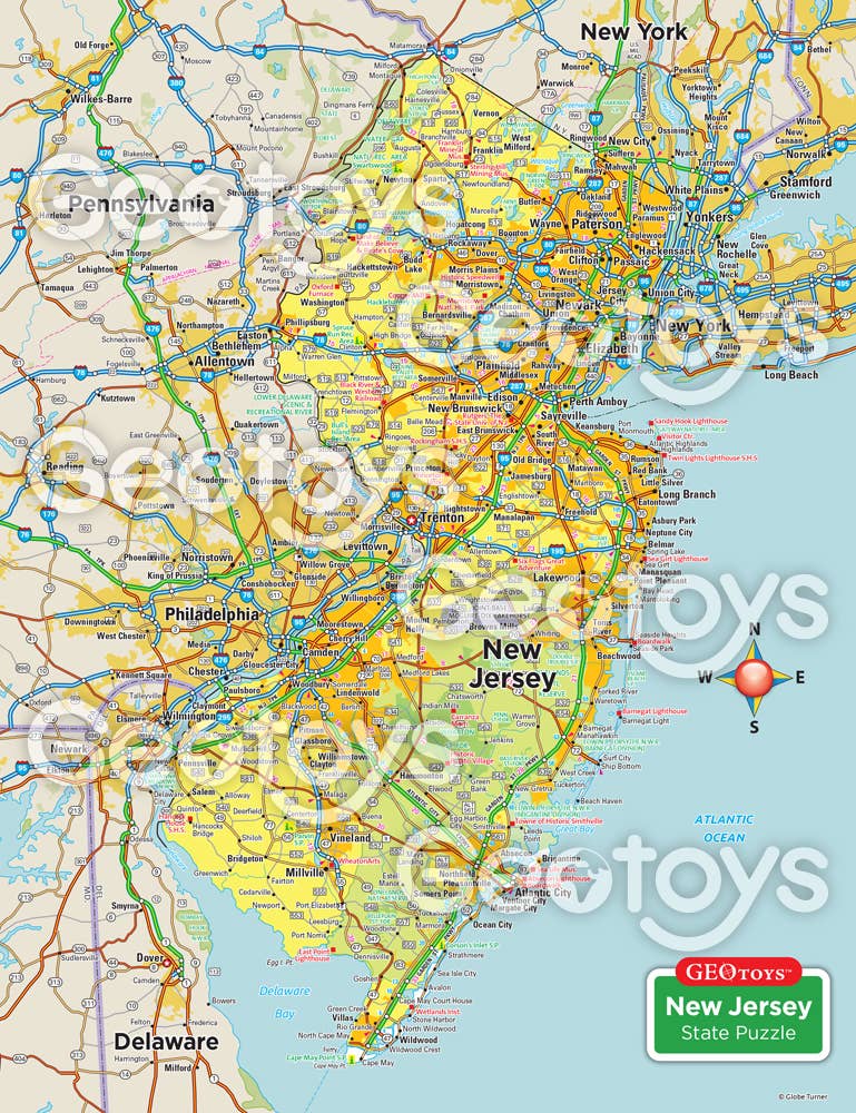 Geotoys - Wholesale Puzzle - Kids - Geotoys 100 Piece Magnetic Puzzle - New Jersey1