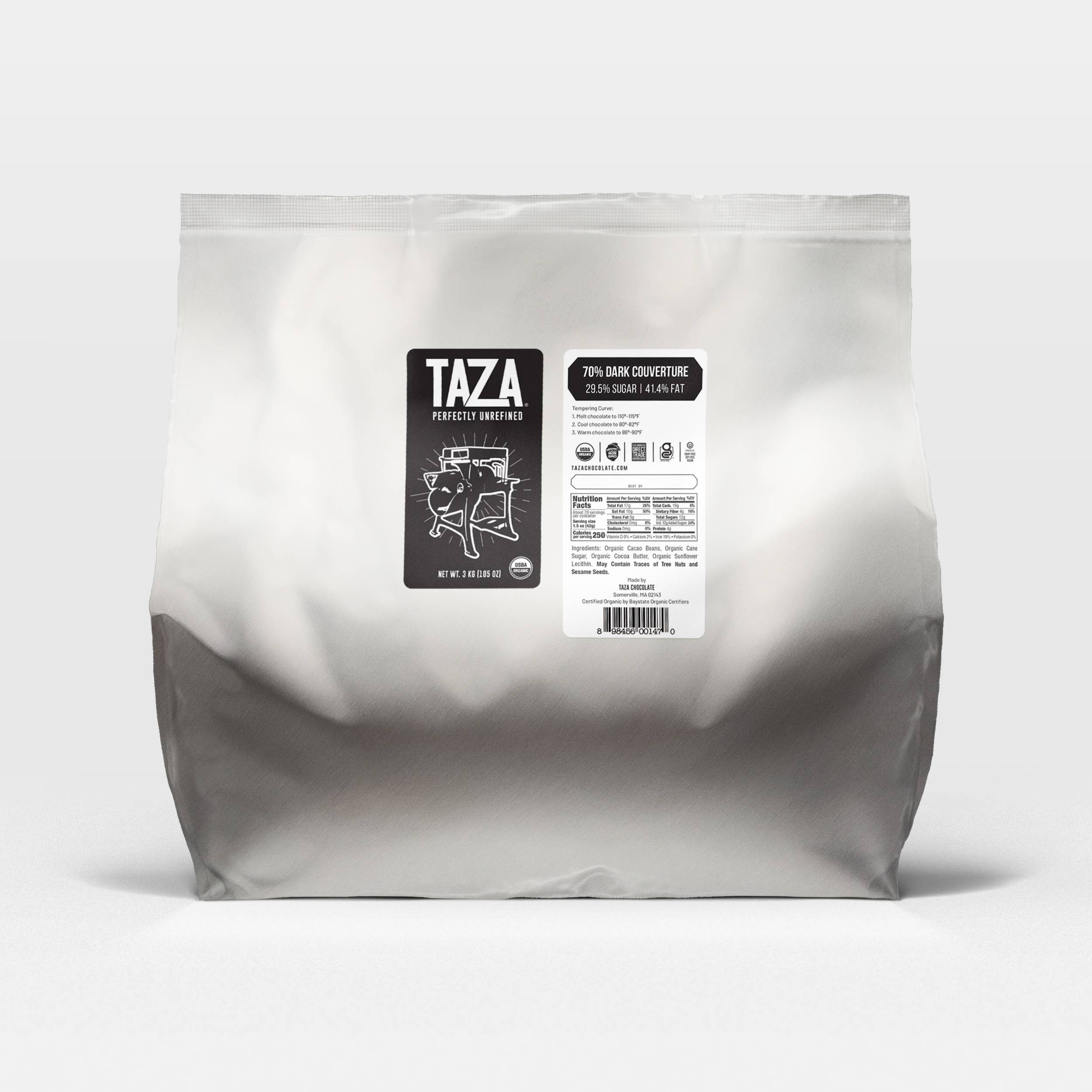 Taza Chocolate - Vente Chocolat - Sac de 3 kg avec 70 % de couverture