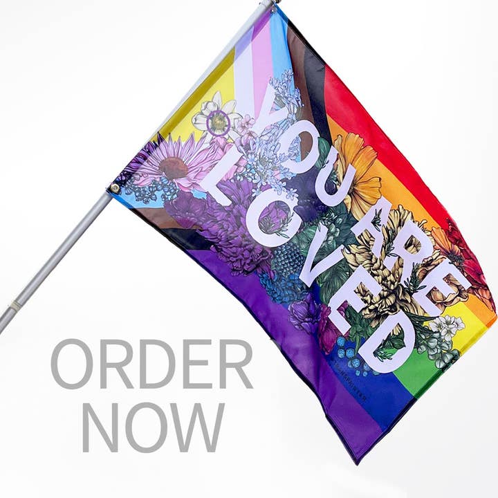 You Are Loved Flag | LGBTQ Rainbow Pride Flag for wholesale by Transpainter