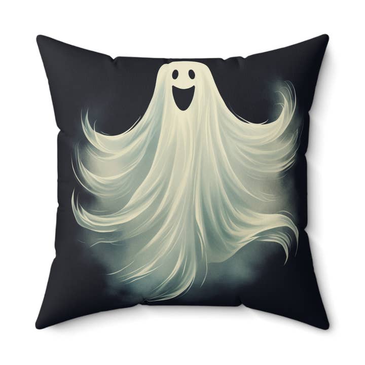 Almofada Fantasma Almofadas de Halloween Decoração Fantasma Almofada cor de outono Almofadas de dedão Home Decorações assustadoras Almofada quadrada de poliéster fiado por atacado de Outlaw Design Crafts and Gifts