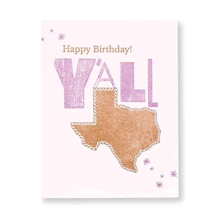 Carte d'anniversaire Y'all Letterpress pour la vente par Letterpress PLAY