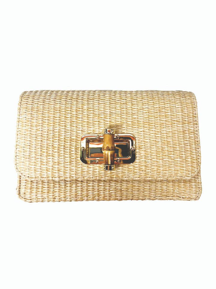 Lilly - Straw Clutch - Bamboo Toggle - WS for wholesale by Lisi Lerch