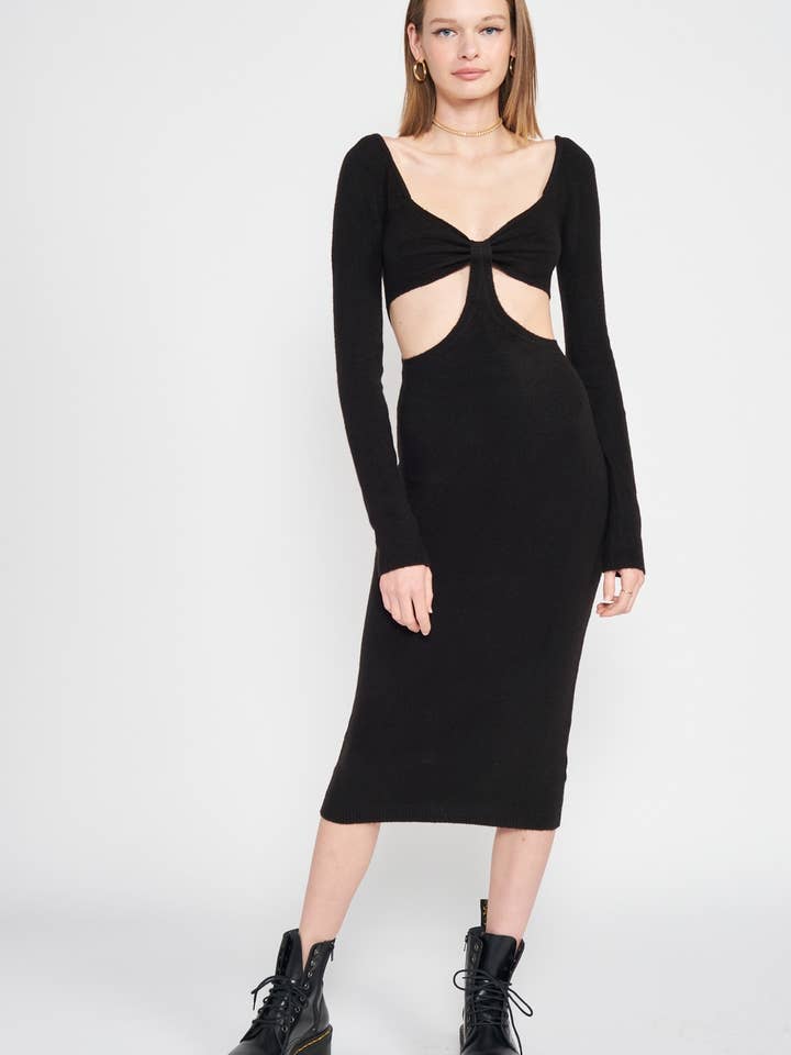 ROBE MIDI MOULANTE À NOUER SUR LE DEVANT pour la vente par Emory Park