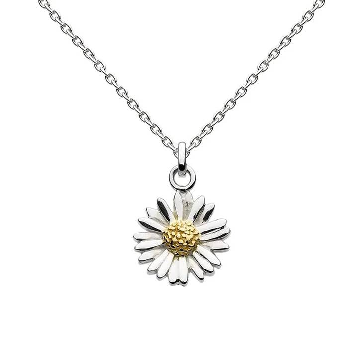 Sterling Silver & Gold Daisy Pendant for wholesale by Dublin Gift Company