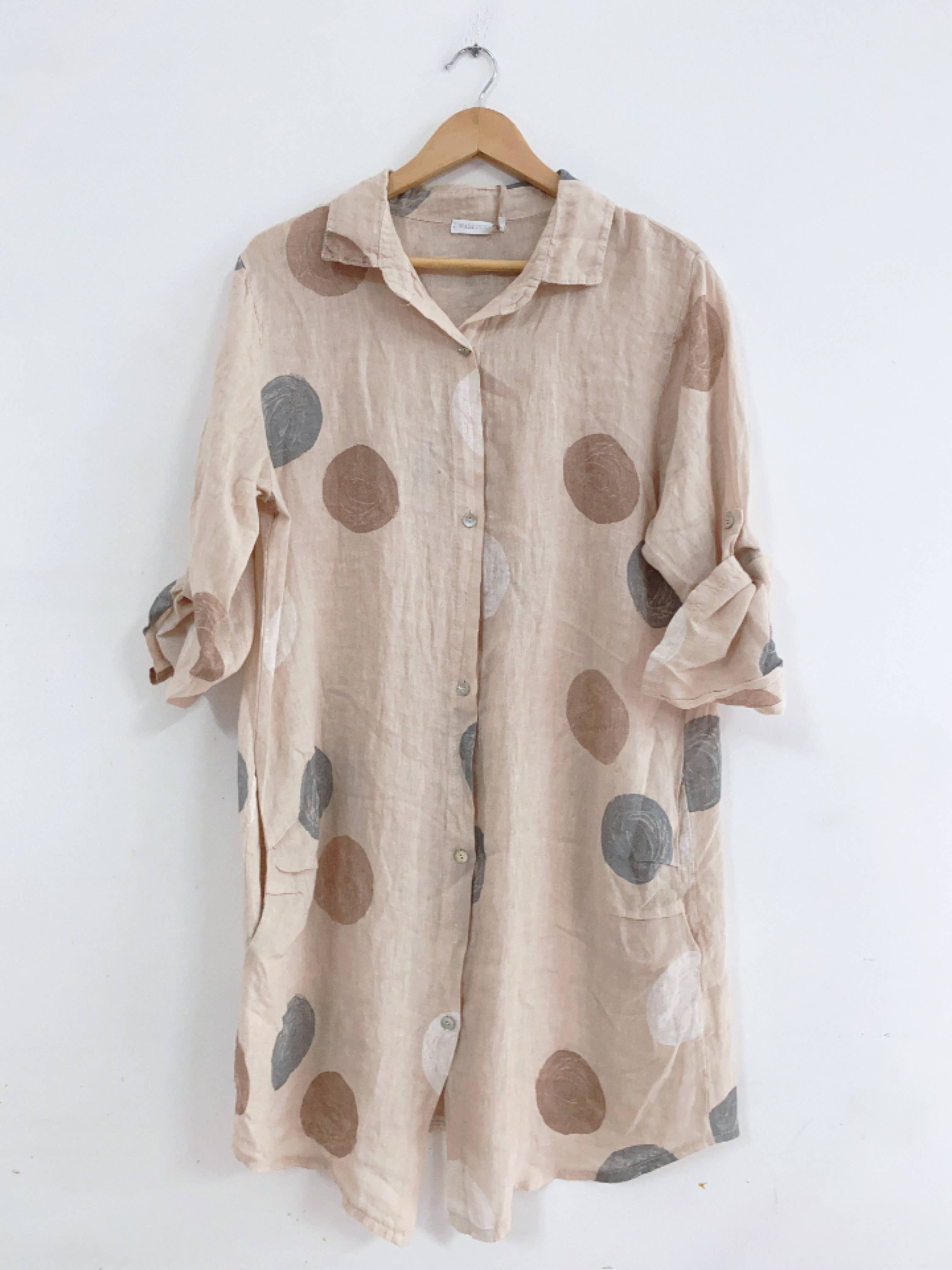 ORNELLA PARIS – Großhandel Kleid – Damen – LEL-R197A Leinenkleid14