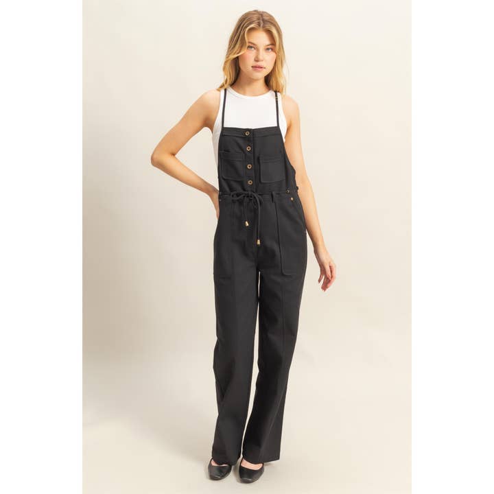 HYFVE - Wholesale Jumpsuit - Women's - HF24E170-Front Button Washed Twill Overall