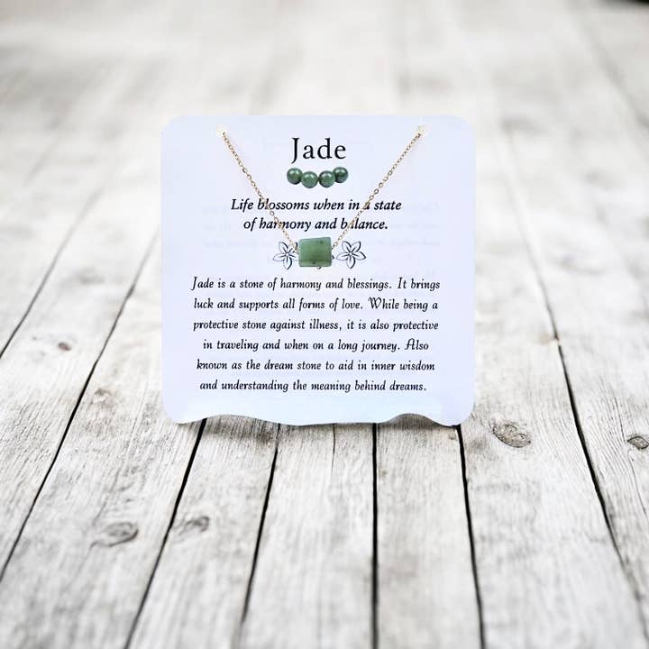 Mindful Intentions® - Wholesale Pendant/Charm Necklace - Jade Necklace- Stone of Luck and Harmony1