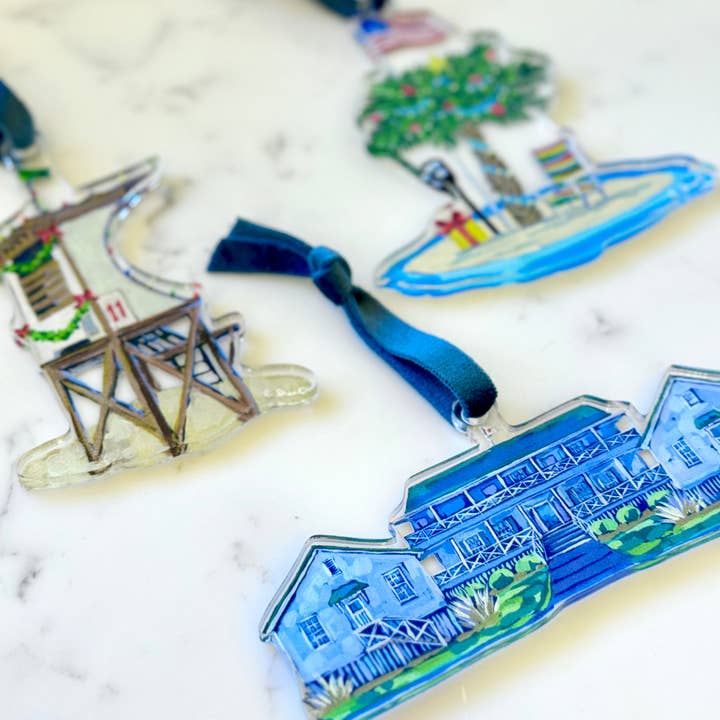 Wrightsville Beach Ornaments for wholesale by Elizabeth Sheats Art & Design