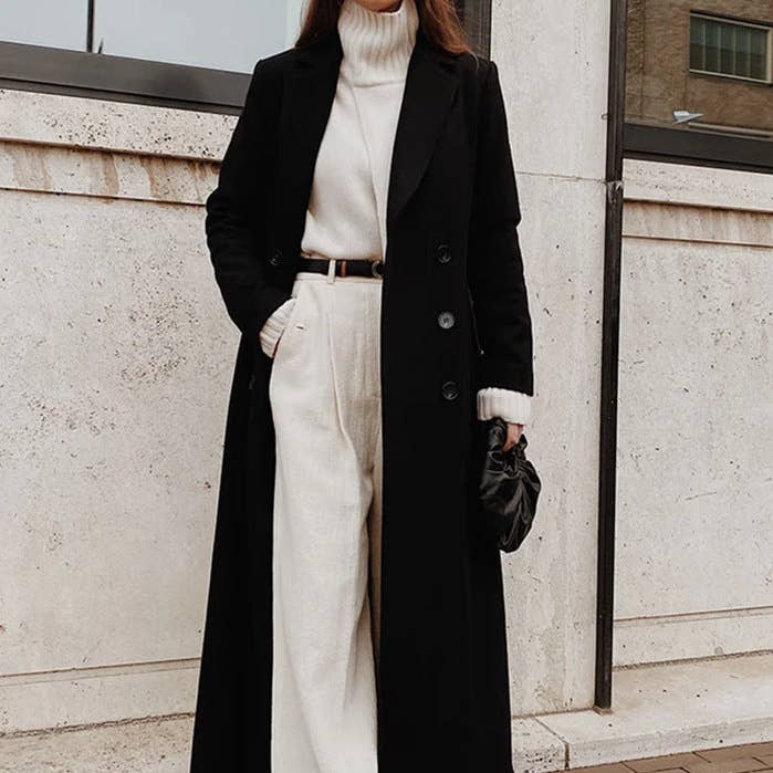 Casaco longo de lã elegante e casual para mulheres por atacado de DREAM VERA APPAREL