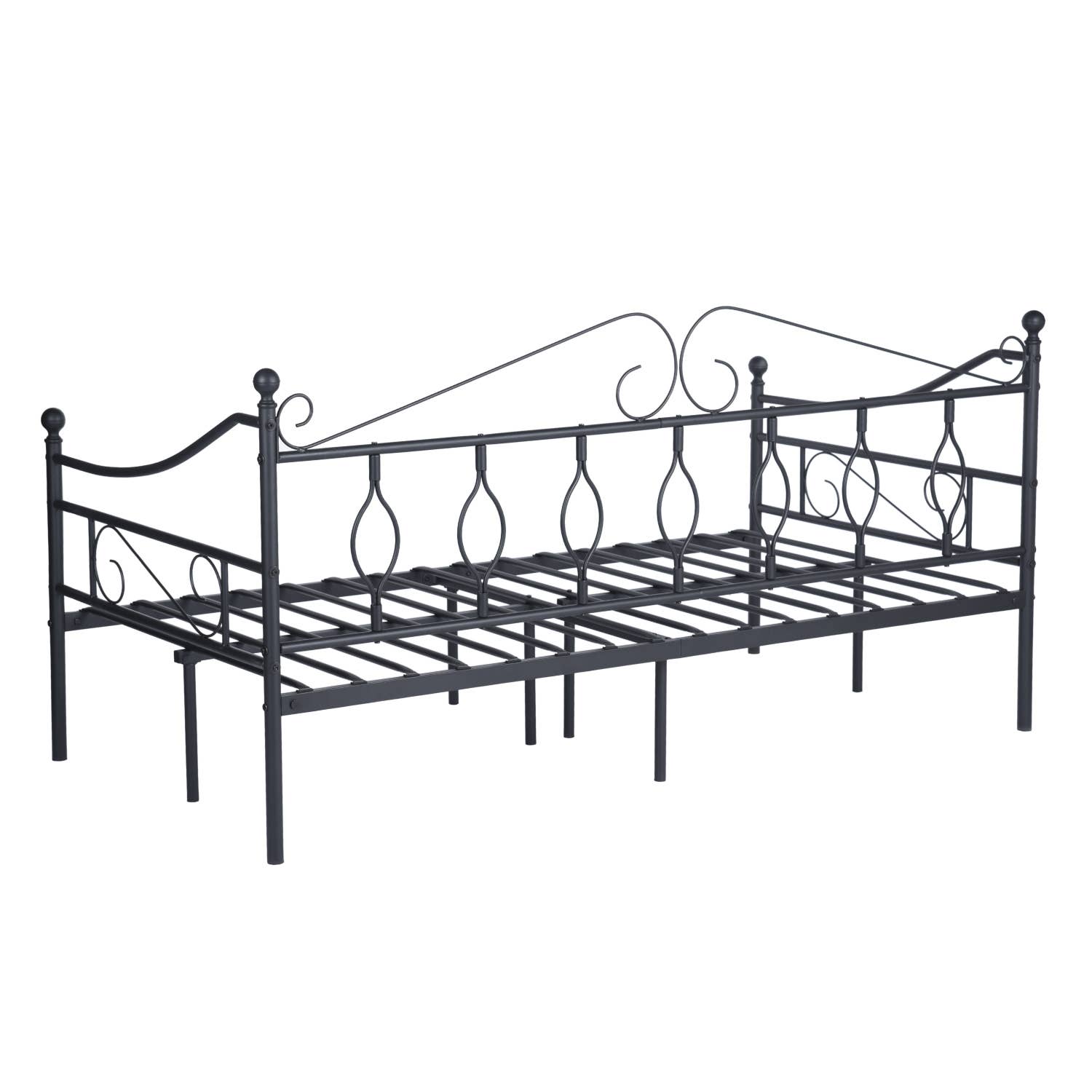 HOMYCASA DESIGN INC - Wholesale Bed - Twin Daybed Metal Platform Bed Frame SofaBed with Metal Slat9